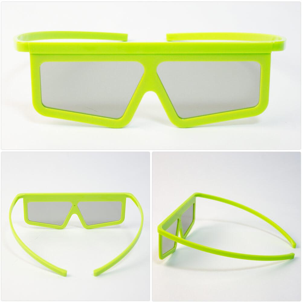 Santek Polarized 3D Eyewear Light Type Green 360 view　偏光3Dメガネ　大人用　テーマパーク