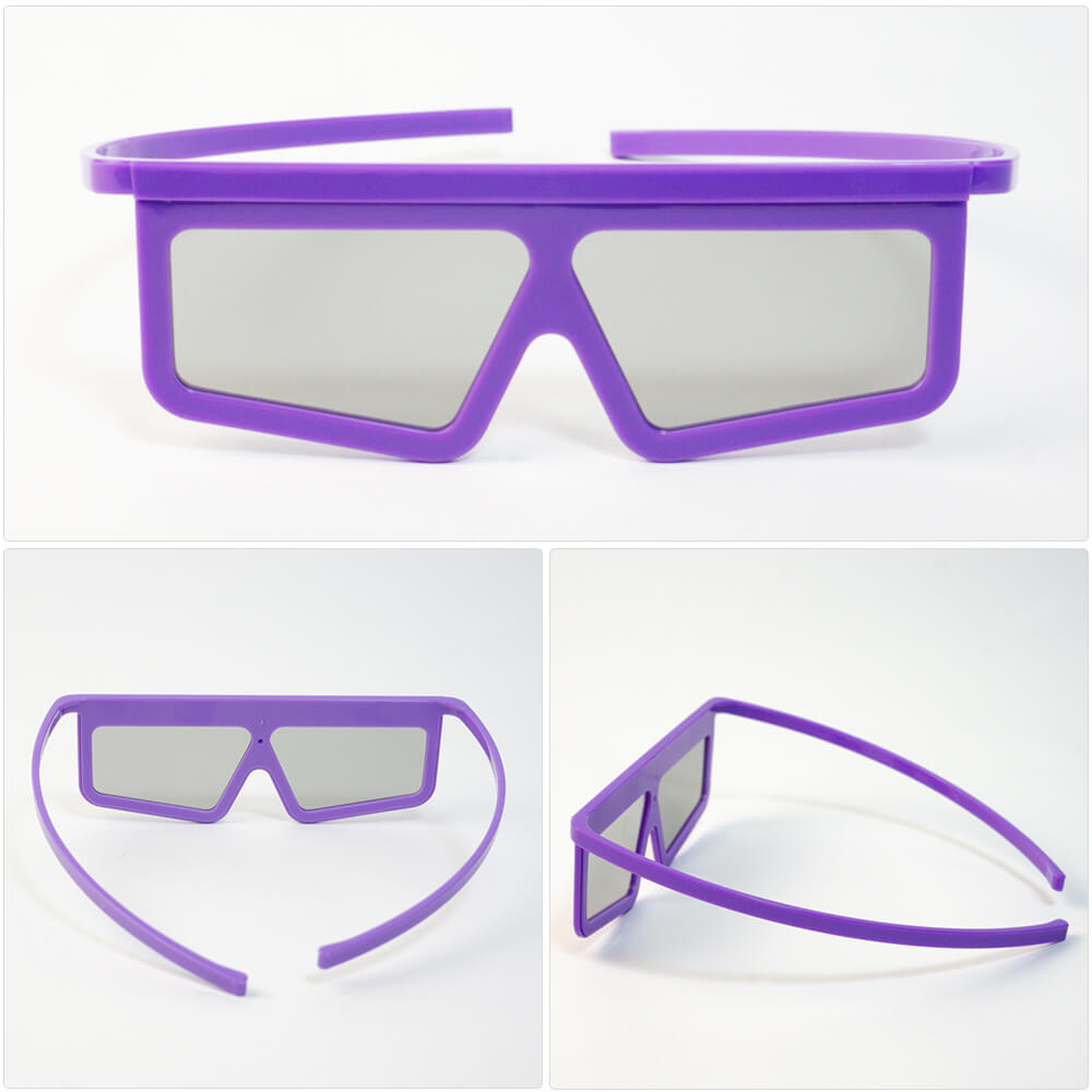 Santek Polarized 3D Eyewear Light Type Violet 360 view　偏光3Dメガネ　大人用　テーマパーク