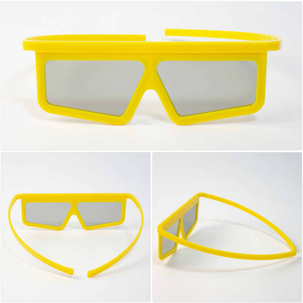 Santek Polarized 3D Eyewear Light Type Yellow 360 view　偏光3Dメガネ　大人用　テーマパーク